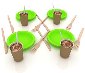 Image showing Coffe in fast-food disposable tableware