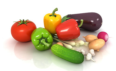 Image showing fresh vegetables with green leaves