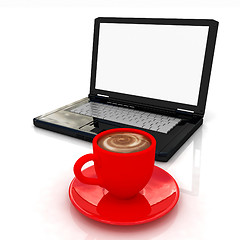 Image showing 3d cup and a laptop