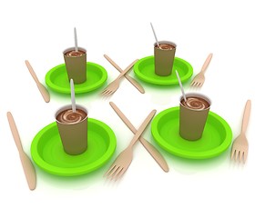 Image showing Coffe in fast-food disposable tableware