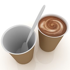 Image showing Coffe in fast-food disposable tableware