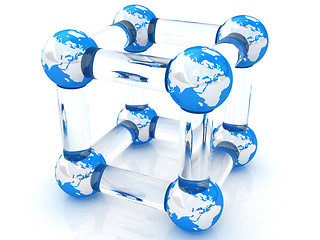 Image showing Abstract molecule model of the Earth