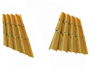 Image showing Gold 3d roof tiles