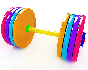 Image showing Colorful dumbbell 