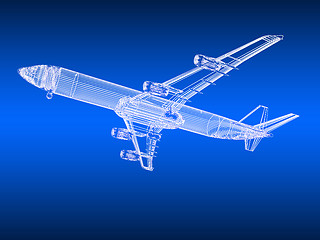 Image showing 3d model Flying airplane