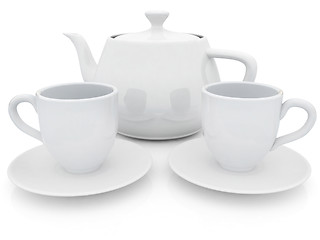Image showing 3d cups and teapot 