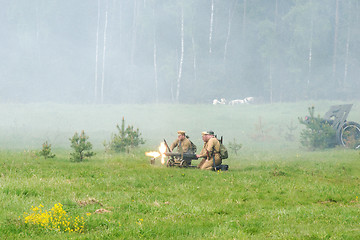 Image showing Machine gun Maxim fire