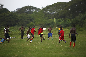 Image showing African soccer team during training