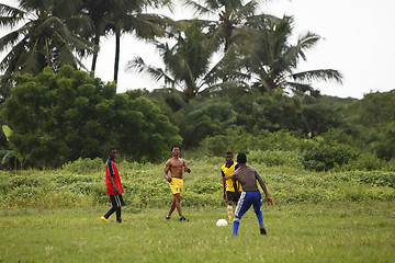 Image showing African soccer team during training