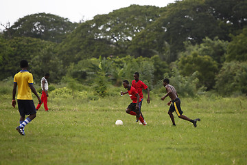 Image showing African soccer team during training