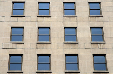 Image showing Blue windows of a modern building