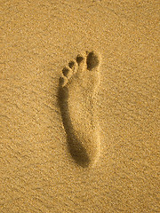 Image showing Footprint at the beach