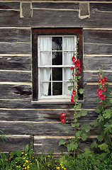 Image showing Window of a wooden country house