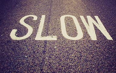 Image showing Retro look Slow sign