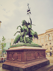 Image showing Retro look St George monument Berlin