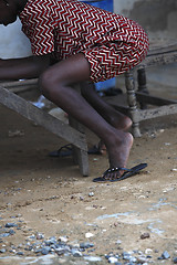 Image showing Closeup of an african girl sitting on a chair
