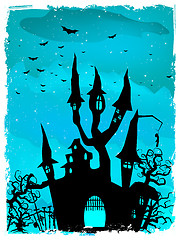 Image showing Scary Halloween Castle with Copy Space. EPS 10