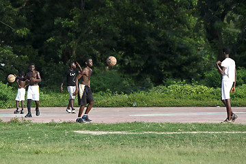 Image showing African basketball training