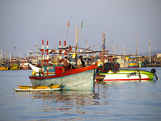 Image showing Fisherboats at the Indian ocean