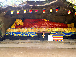 Image showing Lying Buddha figure in Asia