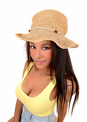 Image showing Girl with straw hat.