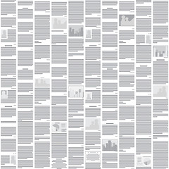 Image showing Seamless newspaper pattern - abstract monochrome background