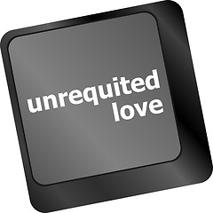 Image showing unrequited love on key or keyboard showing internet dating concept