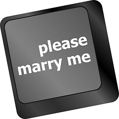 Image showing button keypad keyboard key with please marry me words