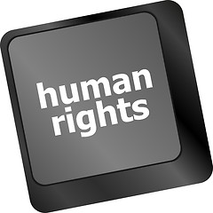 Image showing arrow button with human rights word