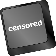 Image showing censored word on computer keyboard pc key