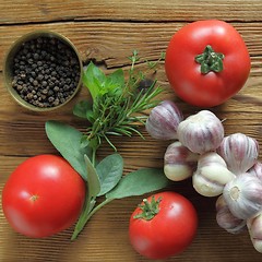 Image showing Garlic and tomatoes.