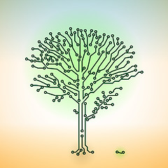 Image showing Circuit board electronic tree - digital technology concept
