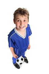 Image showing Boy wth soccer ball