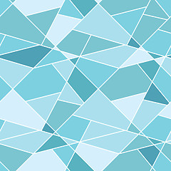 Image showing Seamless geometric blue polygonal pattern - abstract background