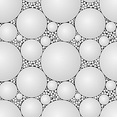 Image showing White and black seamless pattern - square texture with bubbles. 