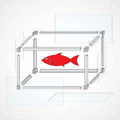 Image showing The scheme for building an aquarium for fishes