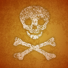 Image showing Illustration - skull and crossbones on a wall