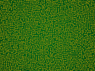Image showing Green abstract background - electronic circuit board
