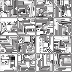 Image showing Abstract computer electronics circuit board pattern - seamless t