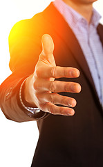 Image showing Businessman offering for handshake