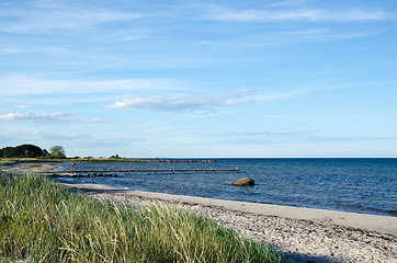 Image showing Bay with small bath pier at the beach