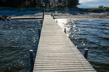 Image showing Bath pier and water reflections