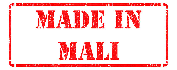 Image showing Made in Mali on Red Rubber Stamp.