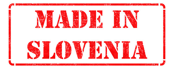 Image showing Made in Slovenia on Red Rubber Stamp.