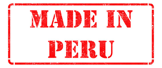 Image showing Made in Peru on Red Rubber Stamp.