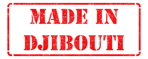 Image showing Made in Djibouti on Red Rubber Stamp.