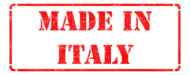 Image showing Made in Italy on Red Rubber Stamp.