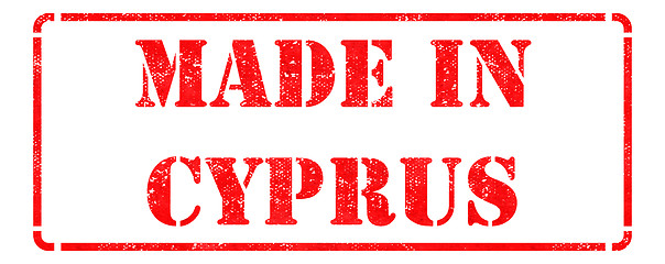 Image showing Made in Cyprus on Red Rubber Stamp.