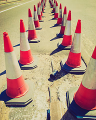 Image showing Retro look Traffic cone