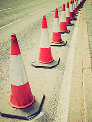 Image showing Retro look Traffic cone